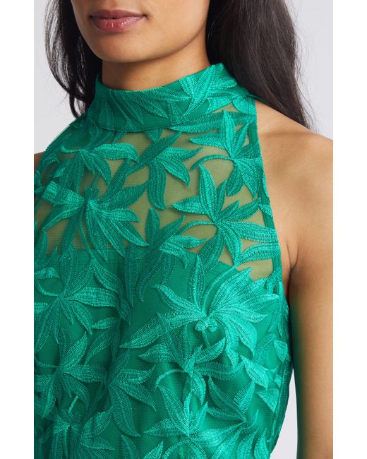 Sam Edelman Green Leaf Embroidered Sheath Dress