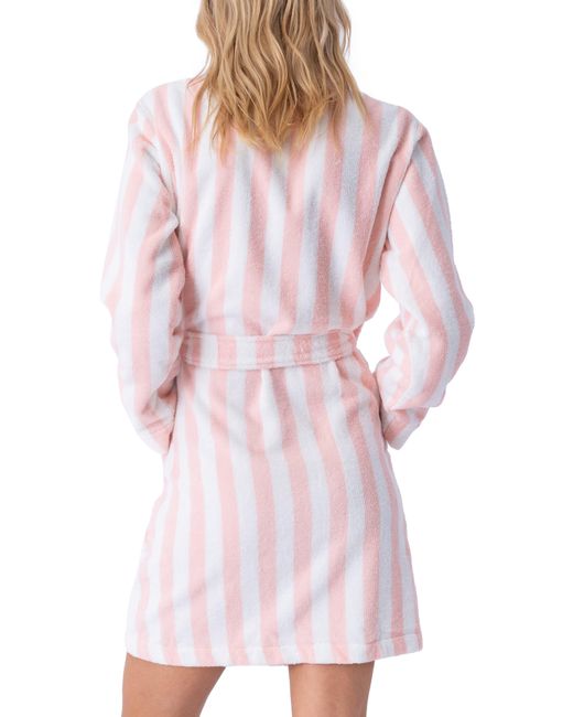 Pj Salvage Pink Stripe Terry Cloth Robe