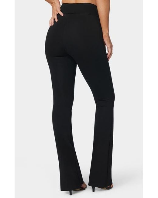 Bebe Blue Twisted Waist Flared Leg Pant