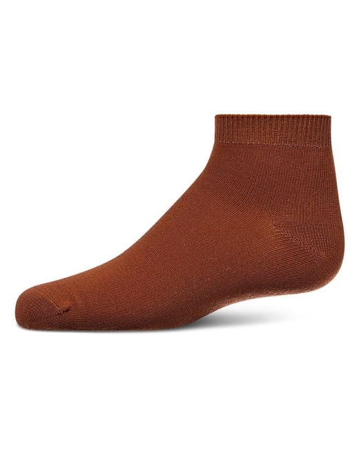 Memoi Brown Basic Silky-Soft Gauge Ankle Sock