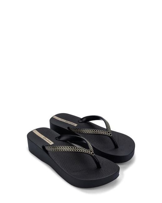 Ipanema Black Mesh Xi Platform Flip Flop