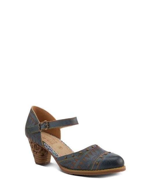 Spring Step Blue Niobella Ankle Strap Pump