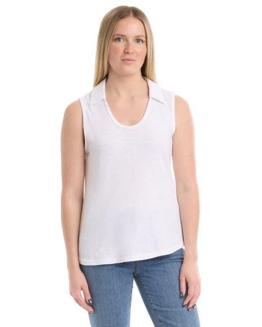 Wilt White Polo Shell Top