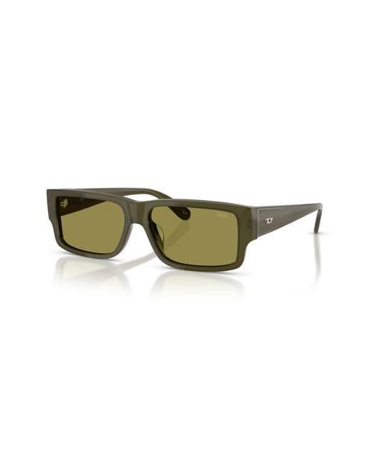 DIESEL Green Geck-D 57Mm Rectangular Sunglasses for men