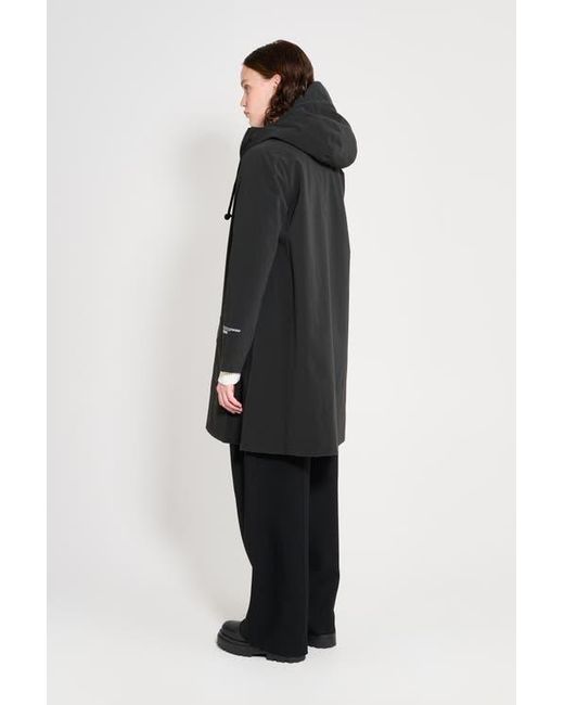 Stutterheim Black Mosebacke Patch Matte Raincoat
