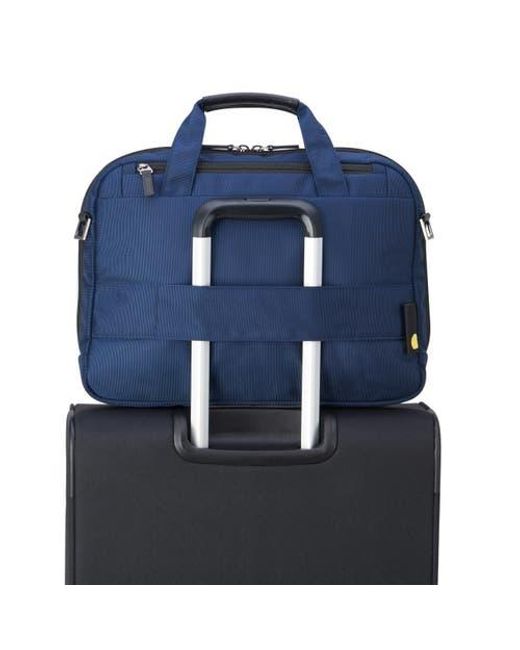 Delsey Paris Blue Wagram Briefcase With Laptop Sleeve