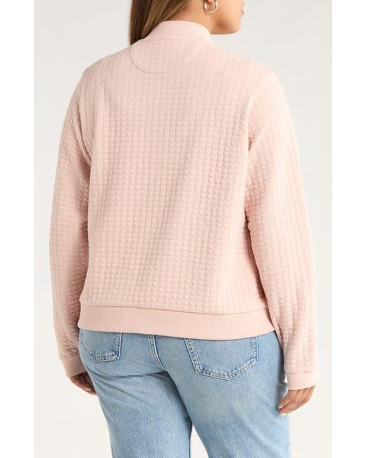 Caslon Pink Quilted Cotton Bomber Jacket