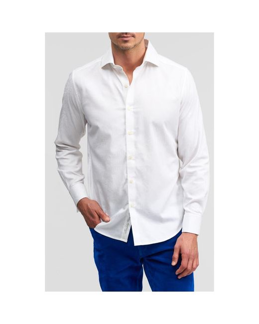 Robert Graham White Waycross Jacquard Button-Up Shirt for men