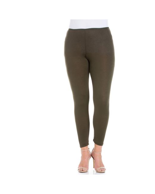 24seven Comfort Apparel Green Ankle Length Leggings