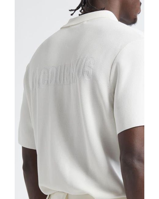 Jacquemus White Le Polo Maille Loose Fit Piqué Polo for men