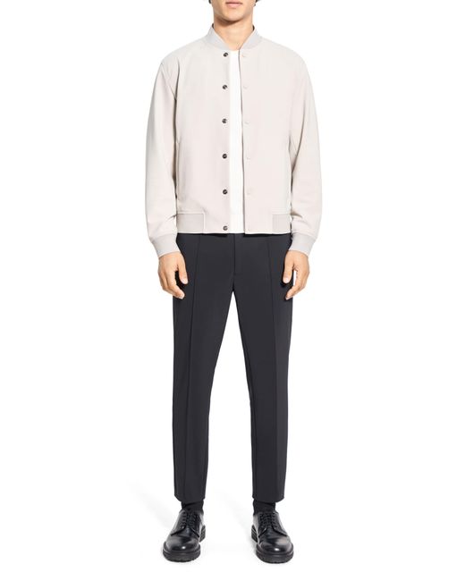 Theory Murphy Precision Bomber Jacket in White for Men | Lyst