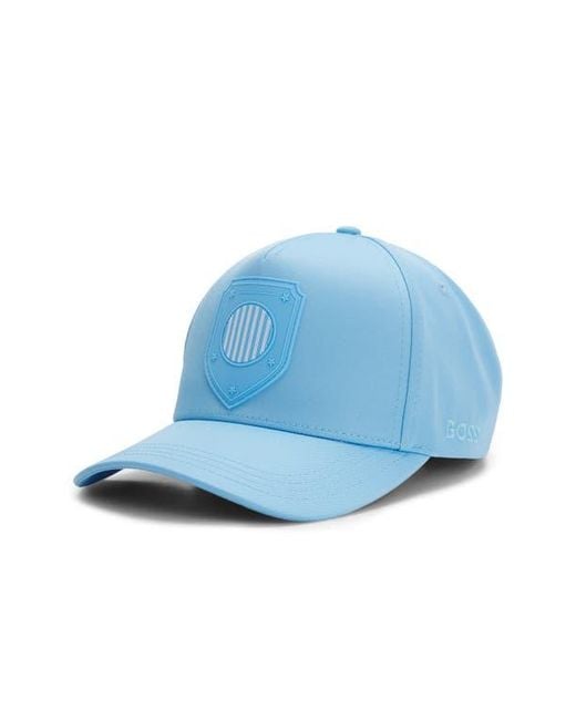 Boss Blue Poulin Lux Flag Patch Adjustable Baseball Cap for men