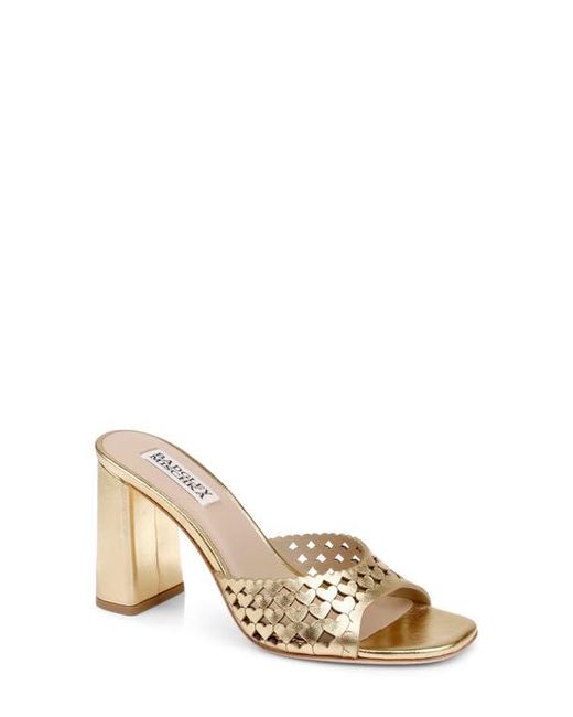 Badgley Mischka Metallic Omni Laser-Cut Heart Sandal