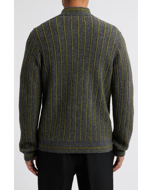 NN07 Black Darren 6683 Stripe Wool Blend Cardigan for men