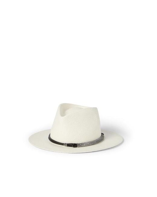 Brunello Cucinelli White Straw Fedora