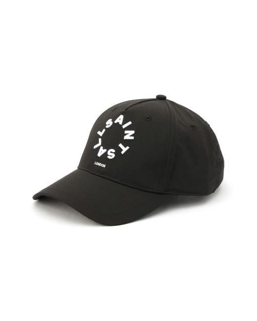 AllSaints Circle Logo Adjustable Ripstop Baseball Cap in Black for Men