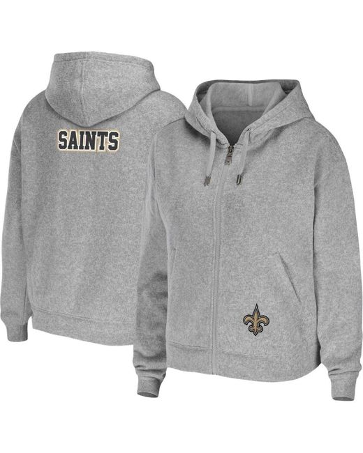 Women's WEAR by Erin Andrews Heathered Gray Houston Texans Full-Zip Hoodie