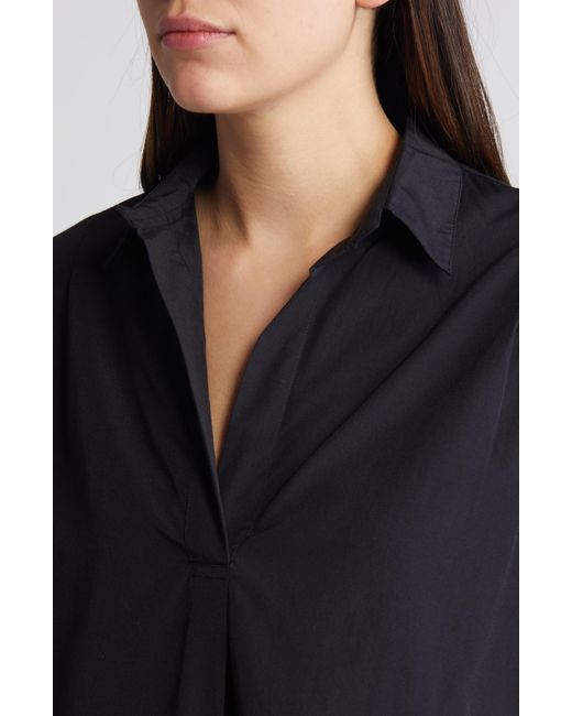 French Connection Black Popover Poplin Shirt