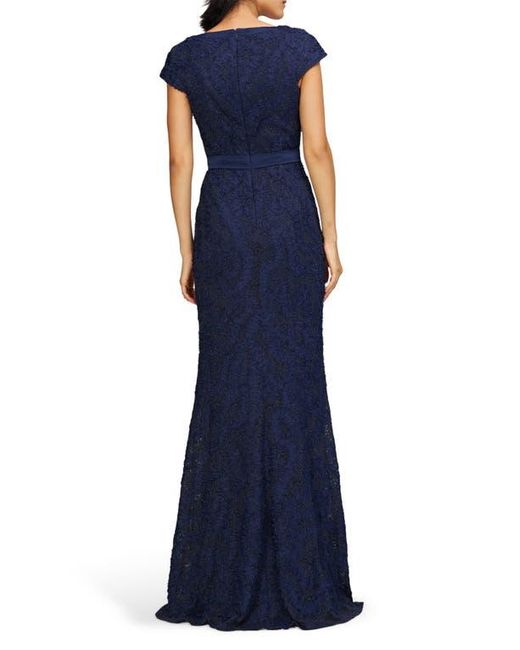 JS Collections Blue Leigh Keyhole Mermaid Gown