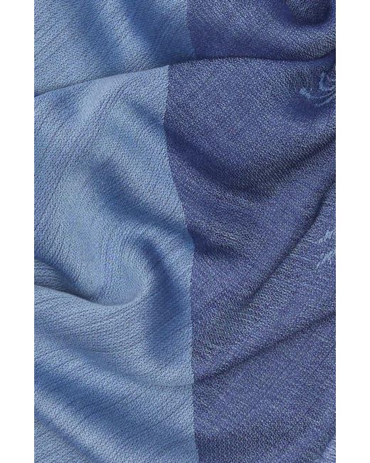 Rag & Bone Blue Geo Dagger Wool Blend Square Scarf