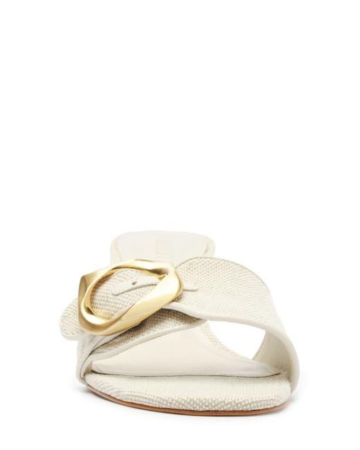 SCHUTZ SHOES White Olga Buckle Kitten Heel Sandal