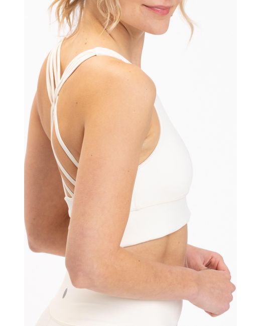Threads For Thought White Strappy Sports Bra
