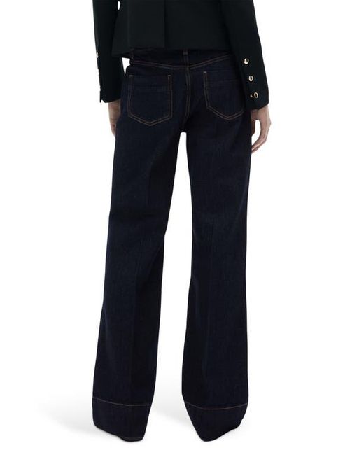 Mango Black Layla Mid Rise Wide Leg Jeans