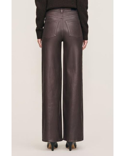 DL1961 Black Hepburn Coated High Waist Wide Leg Jeans