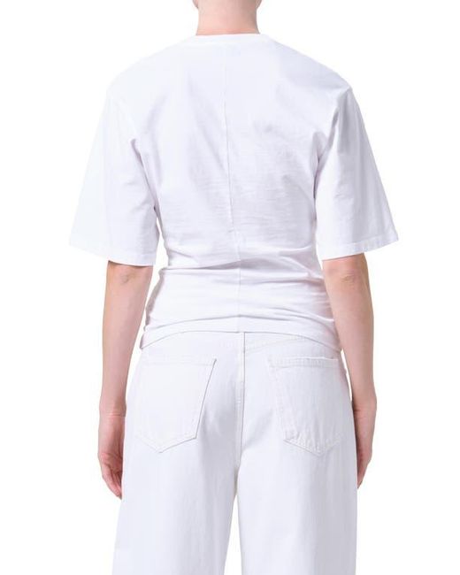 Agolde White Storey Drape Tee