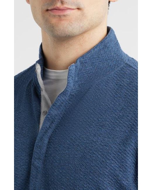Johnnie-o Blue Ransel Quarter Snap Placket Pullover for men