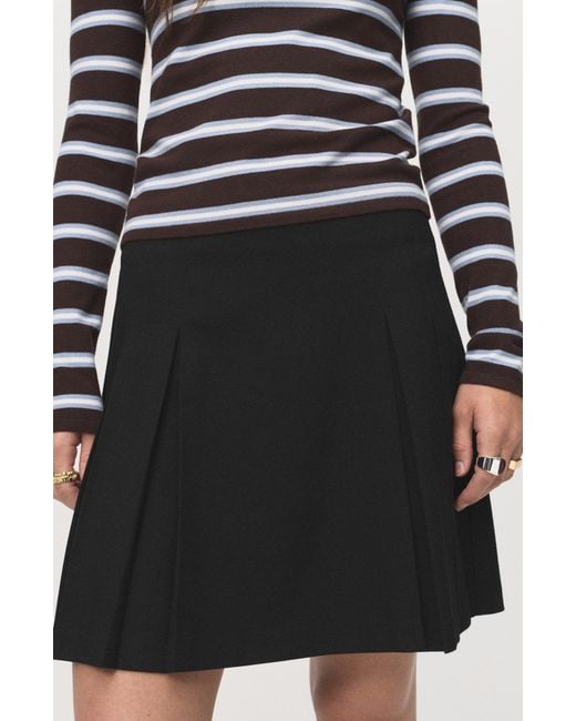 Mango Black Pleated Miniskirt