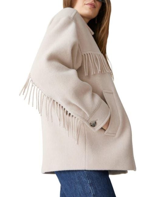 & Other Stories Natural Oversize Wool Blend Fringe Jacket