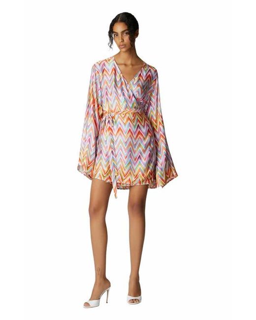 Missoni Red Short Kimono With Printed Twill Belt