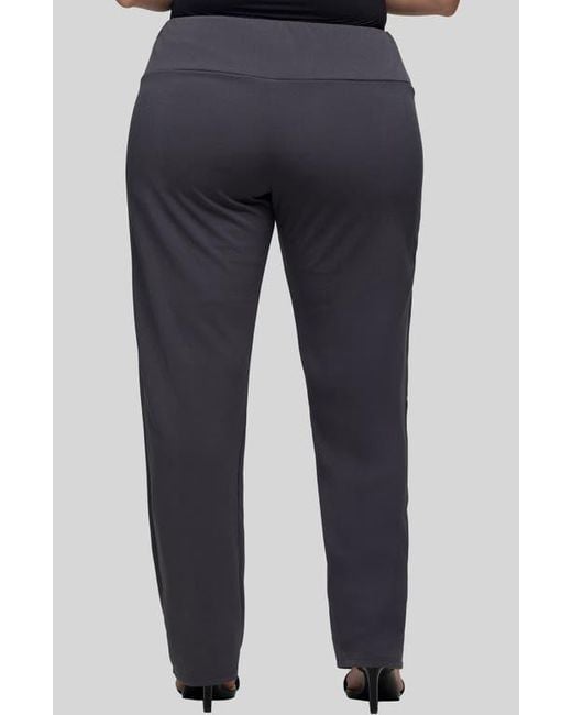 24seven Comfort Apparel Blue High Waist Straight Leg Pants
