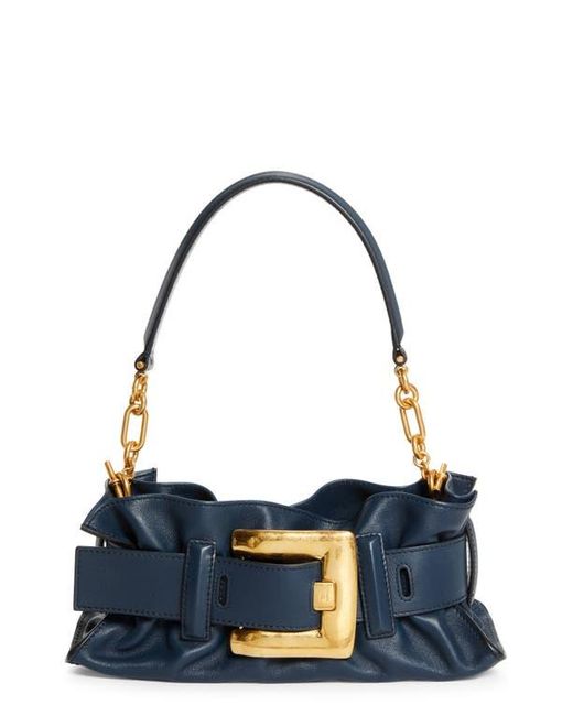 Balmain Blue Mini Anthem Leather Shoulder Bag