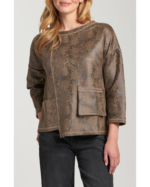 Apny Brown Asymmetric Pullover