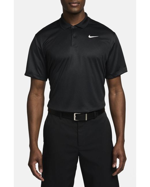 Nike Black Dri-fit Victory+ Geo Print Golf Polo for men