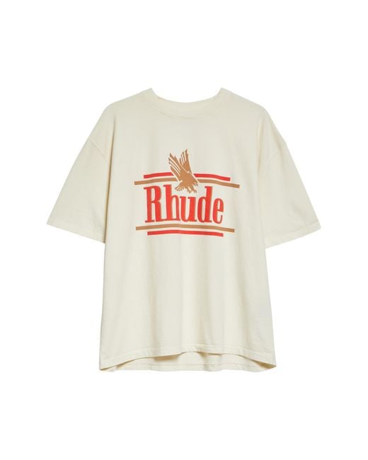 Rhude White Rossa Logo Graphic T-shirt for men