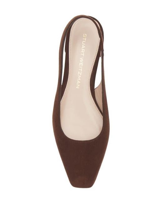 Stuart Weitzman Brown Stassi Slingback Flat