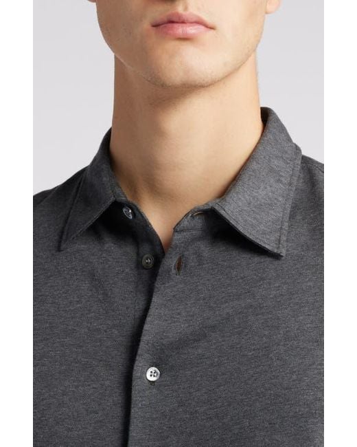 Emporio Armani Gray Cotton Button-Up Shirt for men