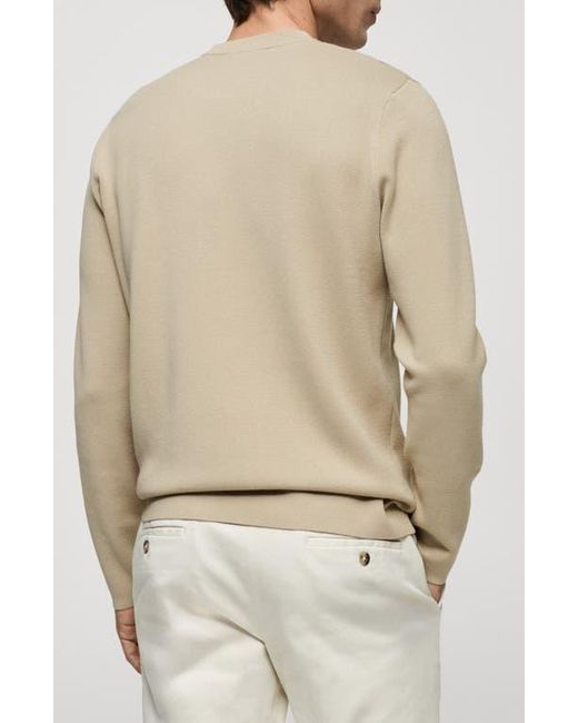 Mango Natural Regular Fit Viscose Blend Crewneck Sweater for men
