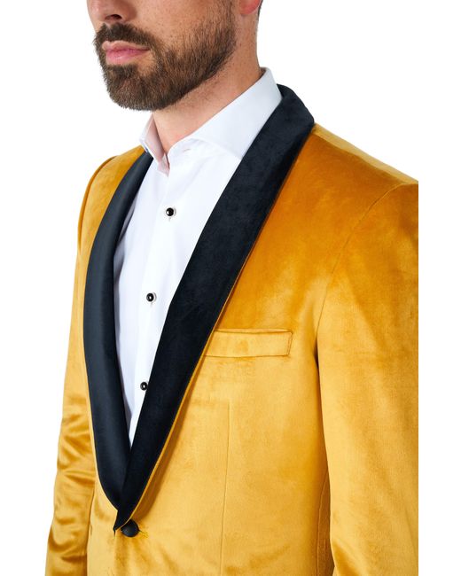 Opposuits Orange Deluxe Gold Velvet Dinner Jacket for men