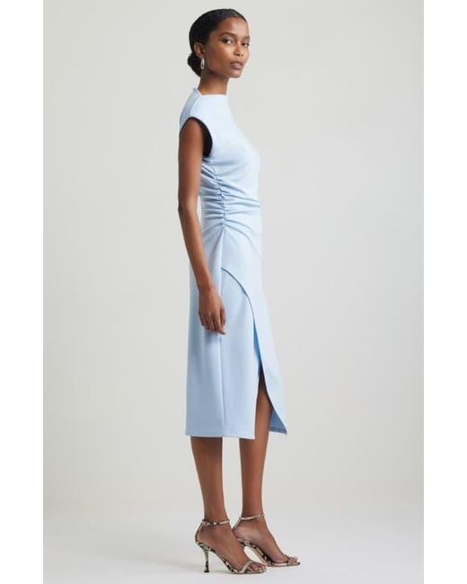 ruched funnel neck midi dress Nordstrom Ruched Funnel Neck Midi Dress in Black at Nordstrom, Size Xx-Large