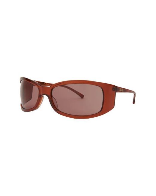 DEZI Brown Slim Thique Wrap Sunglasses