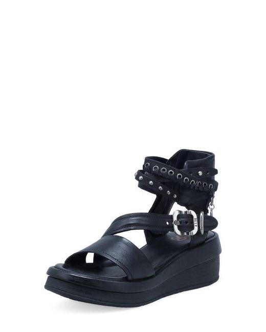 A.s.98 Blue Spaulding Ankle Strap Sandal