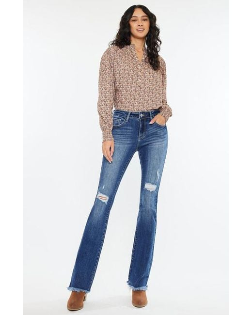 Kancan Blue Mia Essentials Low Rise Baby Bootcut Jeans