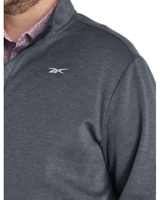 Reebok Gray Big & Tall 1/4-Zip Performance Pullover for men