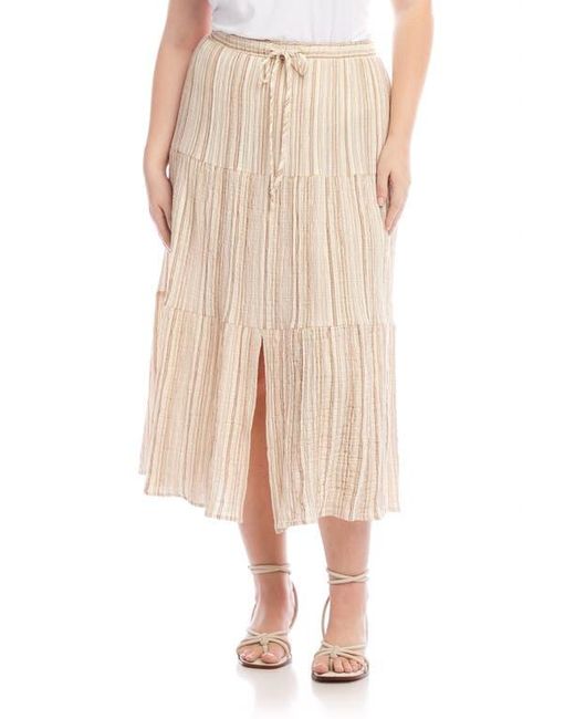 Karen Kane Natural Textured Midi Skirt