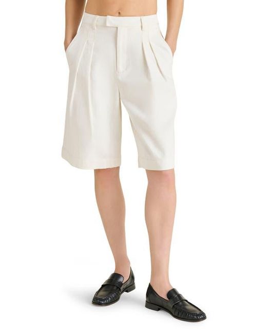 Steve Madden Natural Ivana Pleated Bermuda Shorts