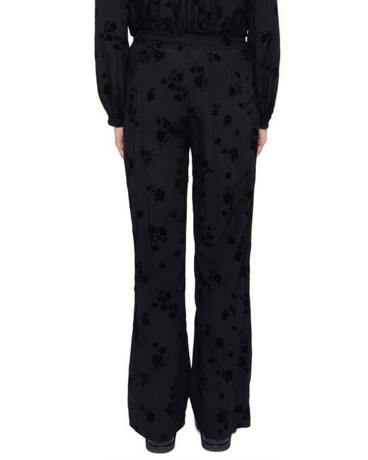 Zadig & Voltaire Black Poma Floral Satin Drawstring Waist Pants